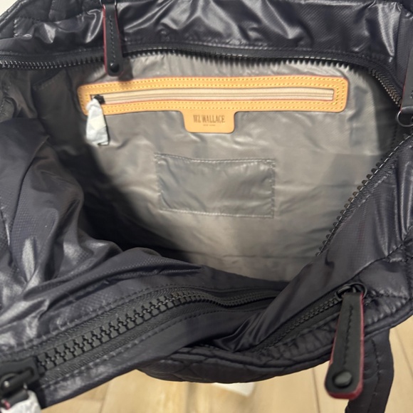 LIKE NEW MZ WALLACE LARGE METRO QUATRO TOTE/ WITH POUCH/ LONG STRAP/ BLACK REC - Picture 4 of 9